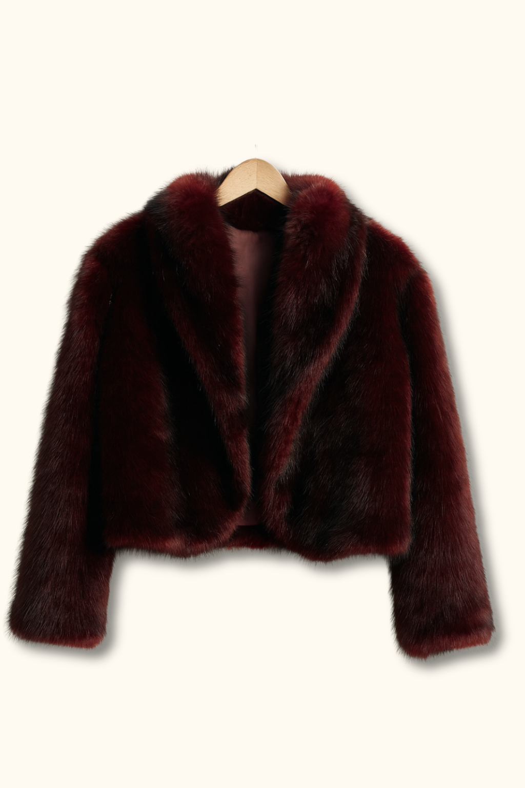 Veste Fourrure Bordeau